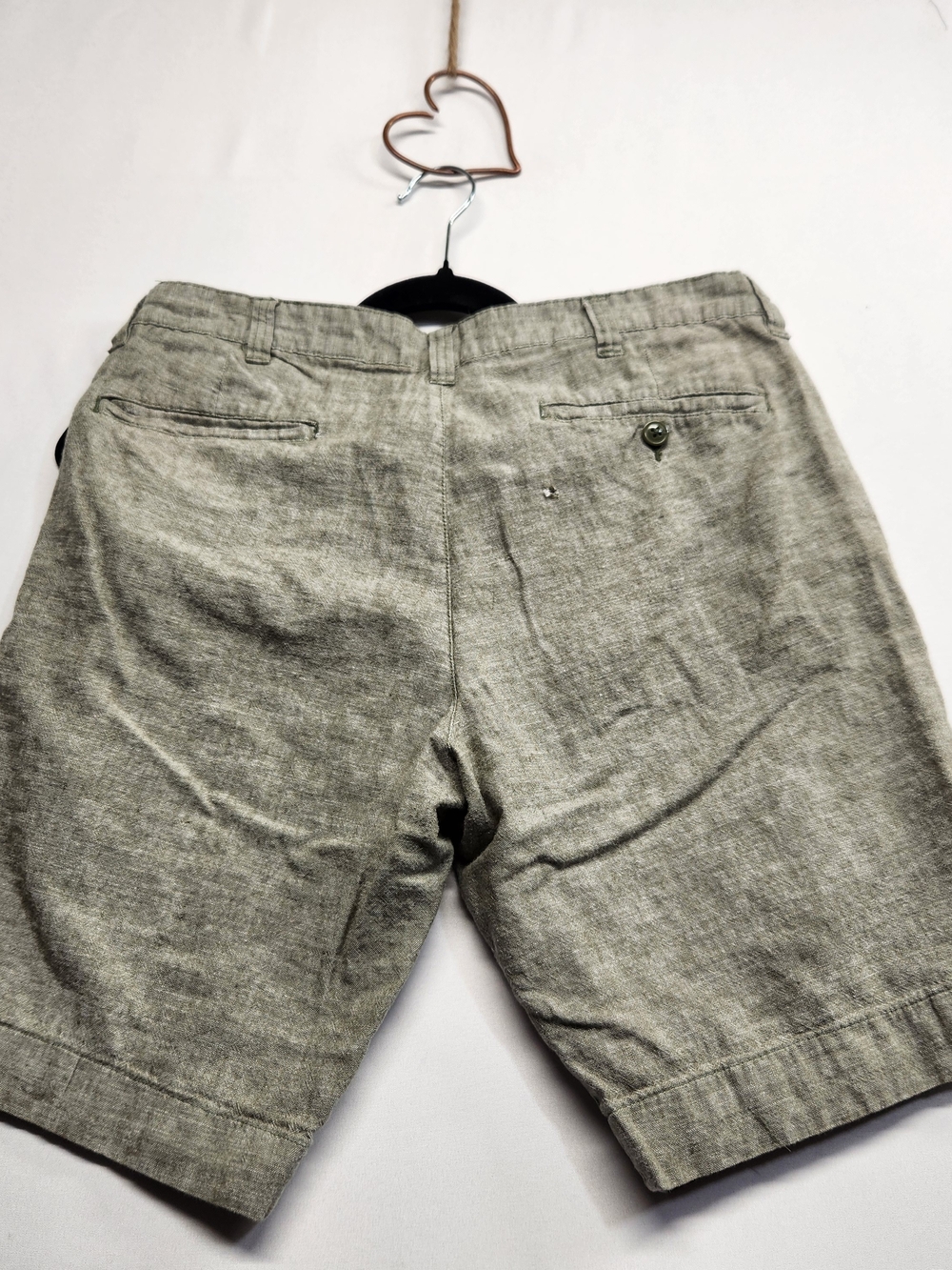 ⭐️Bruno Linen Blend Chino Shorts Sage Green 32 Classic Coastal - Picture 10 of 13
